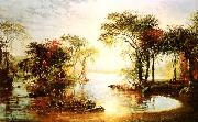 Jasper Cropsey Sunset Sailing Spain oil painting reproduction
